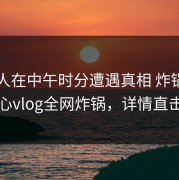 当事人在中午时分遭遇真相 炸锅，糖心vlog全网炸锅，详情直击