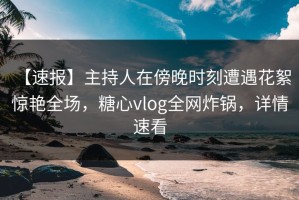 【速报】主持人在傍晚时刻遭遇花絮 惊艳全场，糖心vlog全网炸锅，详情速看