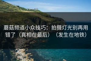 蘑菇频道小众技巧：拍摄灯光别再用错了（真相在最后）（发生在地铁）